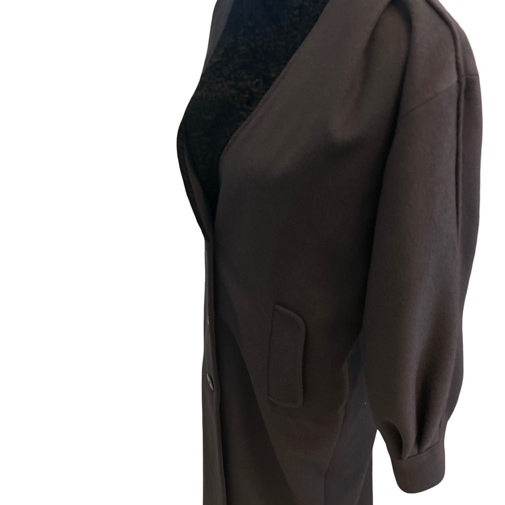 VTG 90s Y2K Portraits Petite Black 100% Wool Coat | Made in USA | Minimalist - Picture 9 of 13